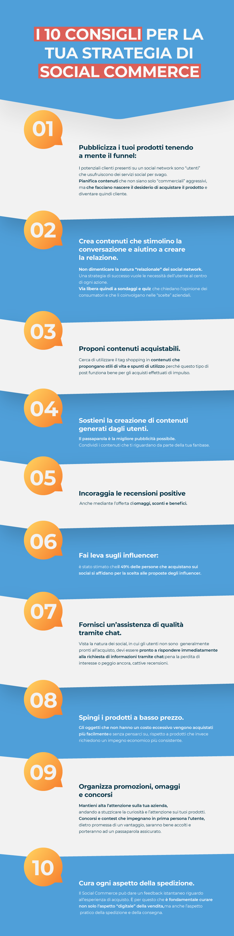 Infografica i 10 consigli per il social commerce
